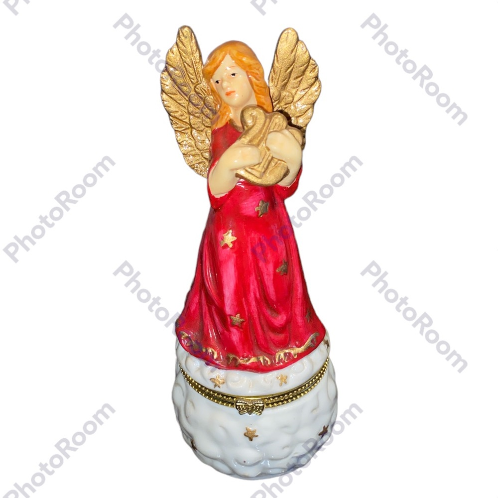 Vintage ceramic Angel trinket box